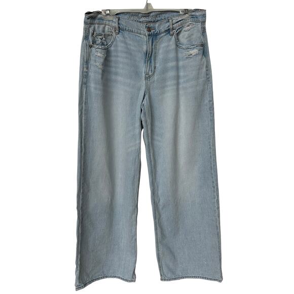 American Eagle Outfitters Jeans Low Rise Skater Jean Light Blue Women's Size 12R - Picture 1 of 11
